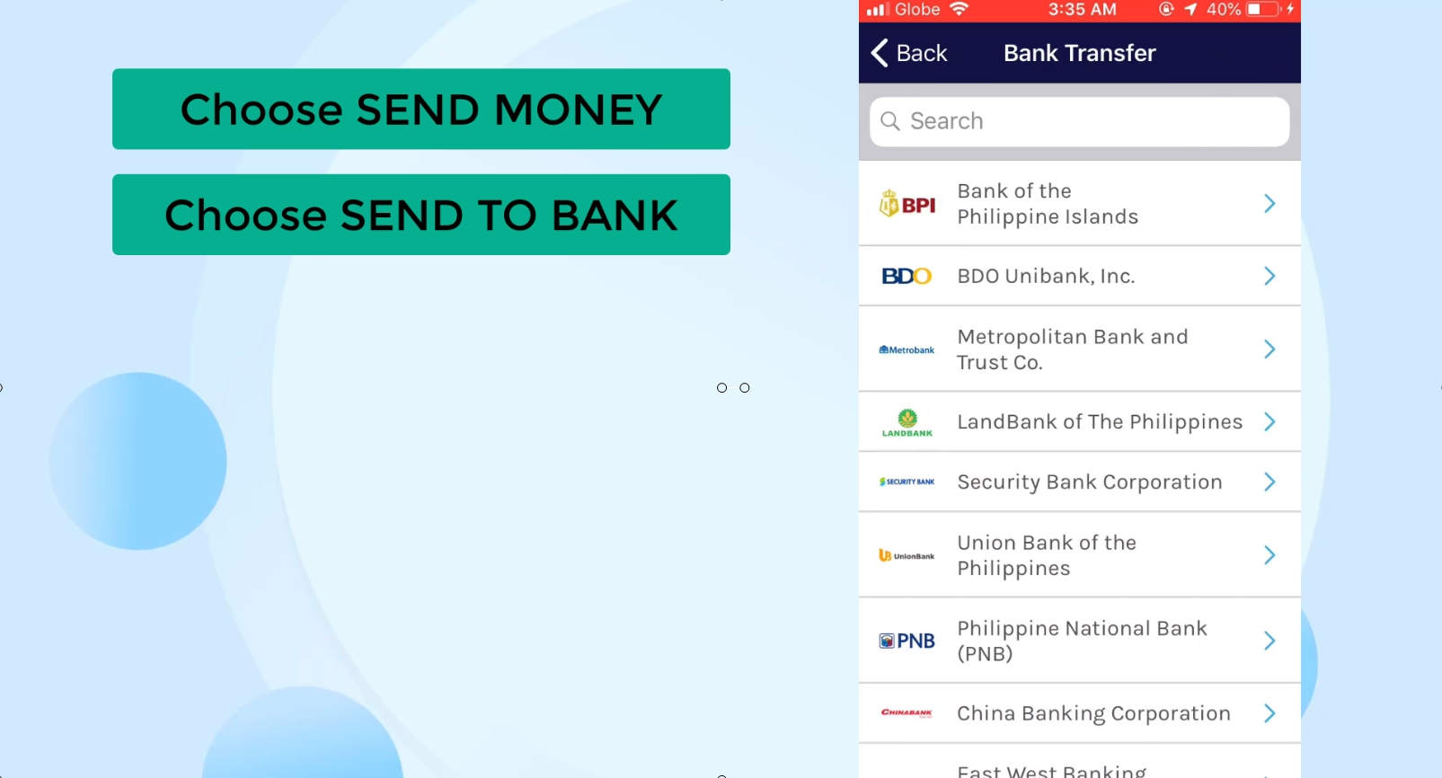 BPI send money security bank using gcash 21