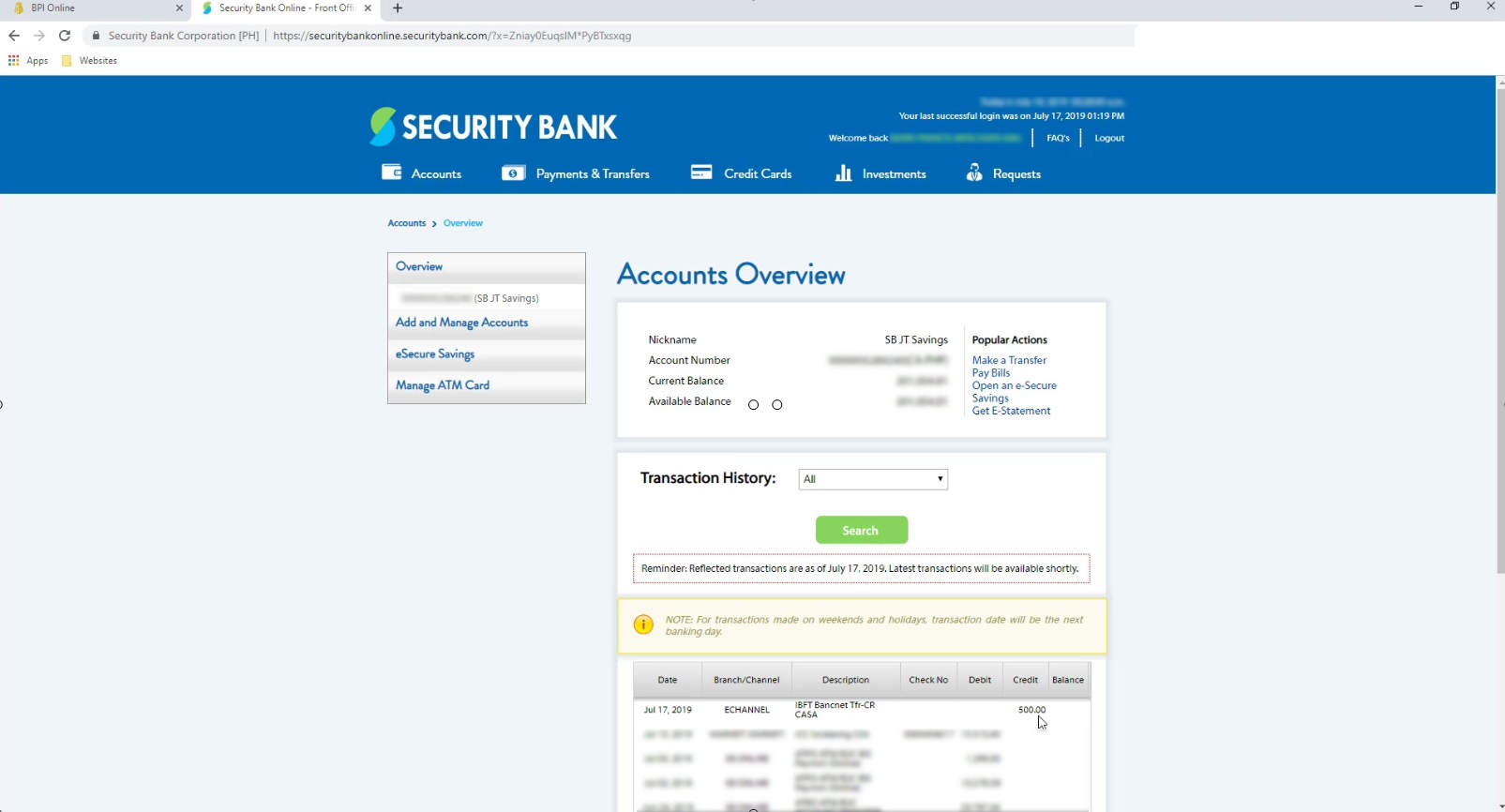 BPI send money security bank using gcash 32
